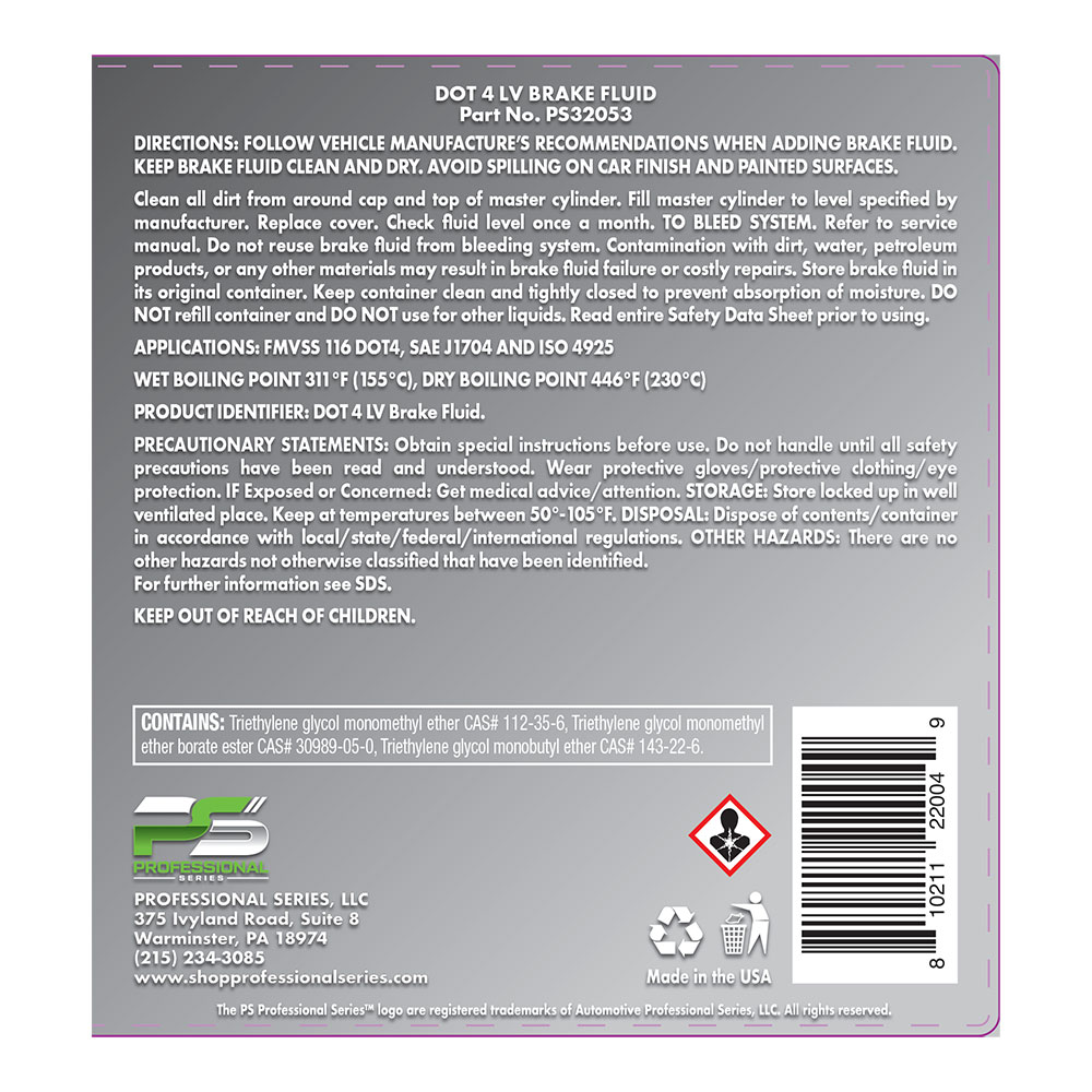 DOT4 Low Viscosity Brake Fluid 32 oz. - Image 2