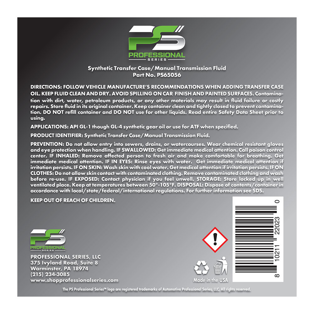 Synthetic Transfer Case Manual Transmission Fluid 64 oz. - Image 2