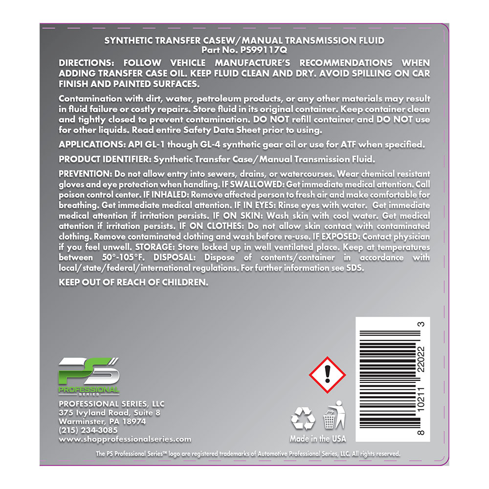 Synthetic Transfer Case Manual Transmission Fluid 32 oz. - Image 2